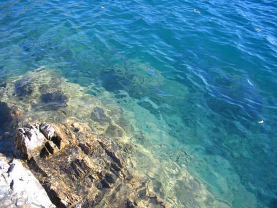 青く澄み切った本栖湖の水面