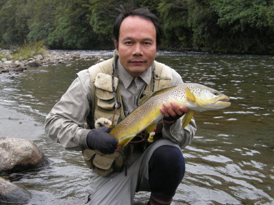 広い瀬で釣った１尾